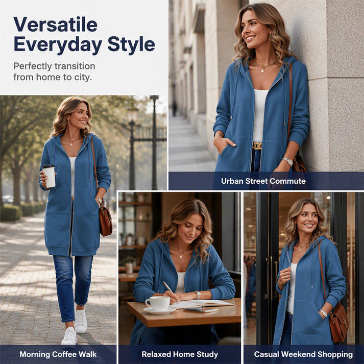 Women's Hooded Zip-Up Cardigan