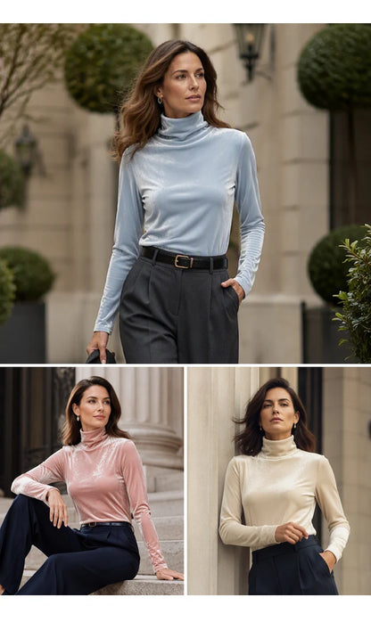 Women's Draped High-Neck Top