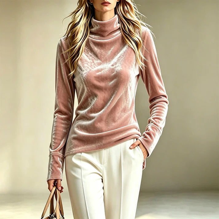 Women's Draped High-Neck Top