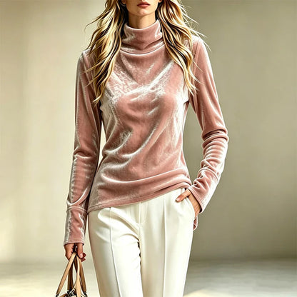 Women's Draped High-Neck Top