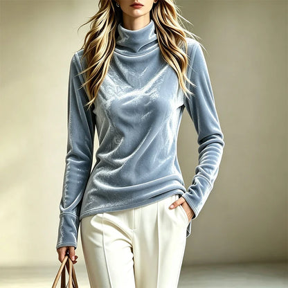 Women's Draped High-Neck Top