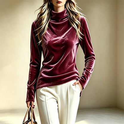 Women's Draped High-Neck Top