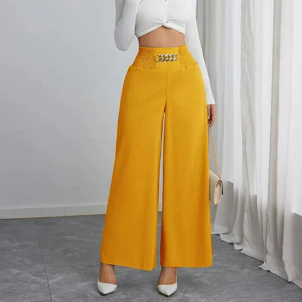 Women's Smocked Waist Wide-Leg Pants