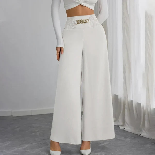 Women's Smocked Waist Wide-Leg Pants