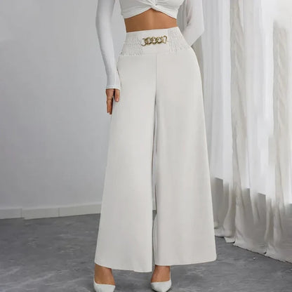 Women's Smocked Waist Wide-Leg Pants