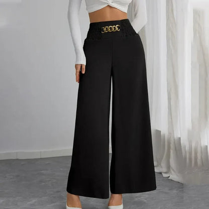 Women's Smocked Waist Wide-Leg Pants