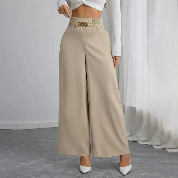 Women's Smocked Waist Wide-Leg Pants