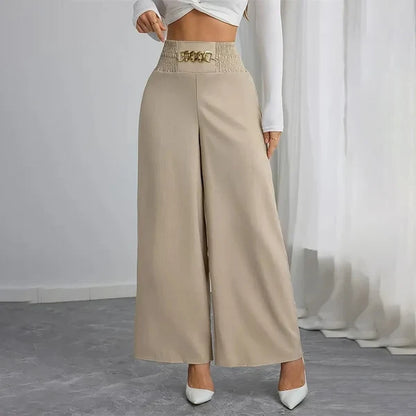 Women's Smocked Waist Wide-Leg Pants