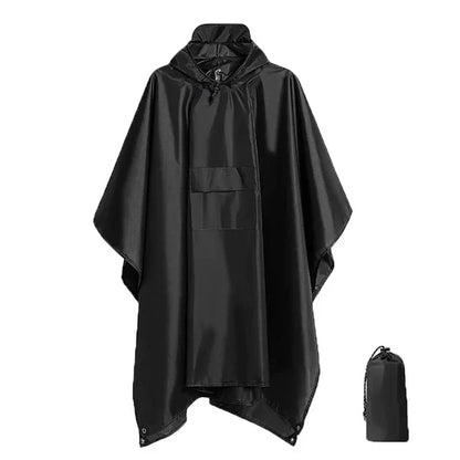 Unisex Hooded Zip-Front Poncho