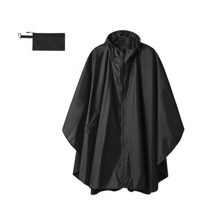 Unisex Hooded Zip-Front Poncho