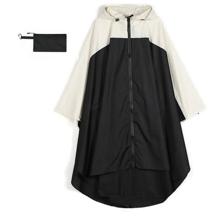 Unisex Hooded Zip-Front Poncho