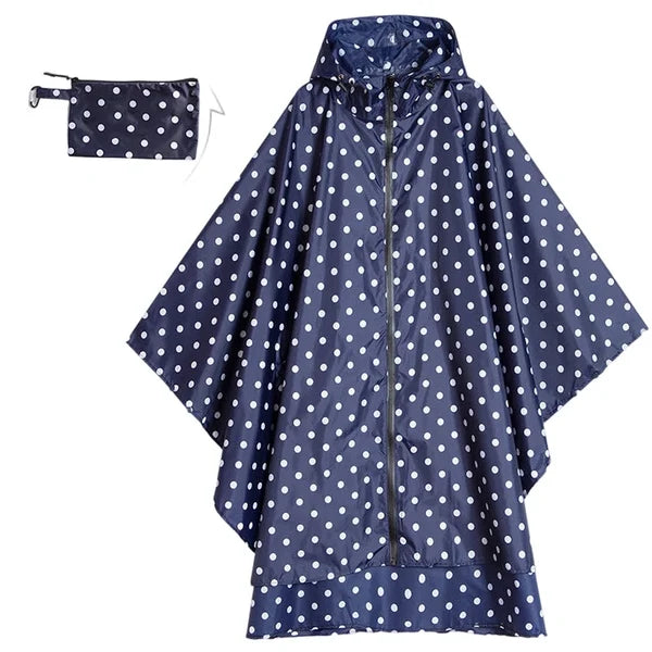 Unisex Hooded Zip-Front Poncho