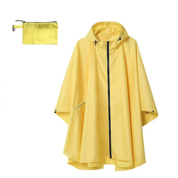 Unisex Hooded Zip-Front Poncho
