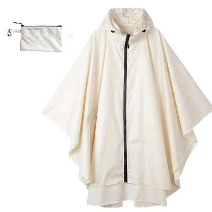 Unisex Hooded Zip-Front Poncho