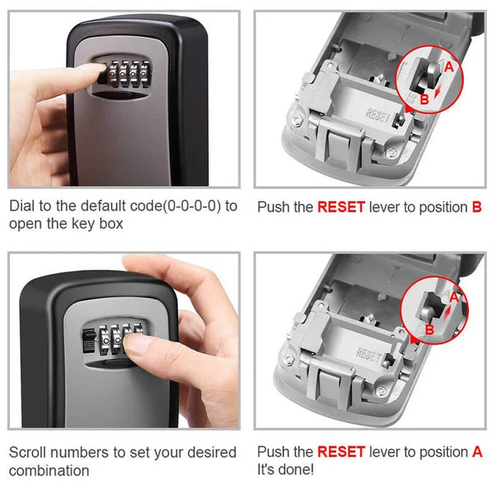 Wall-Mount Combination Key Lock Box