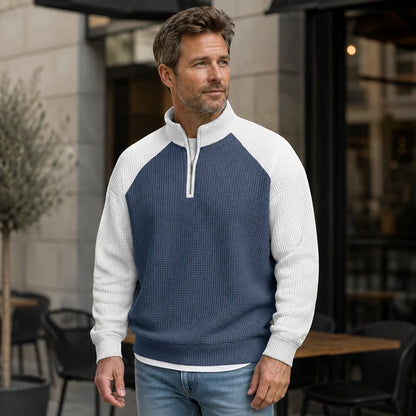 Men's Quarter-Zip Textured Pullover