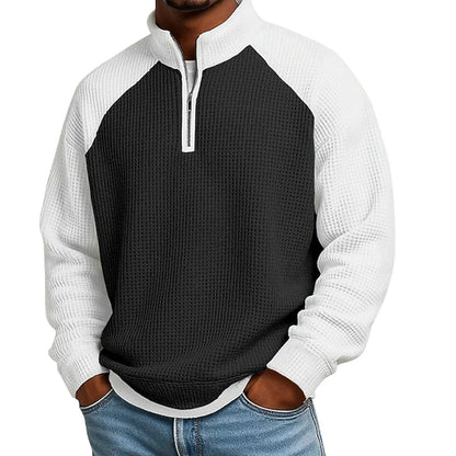 Men's Quarter-Zip Textured Pullover