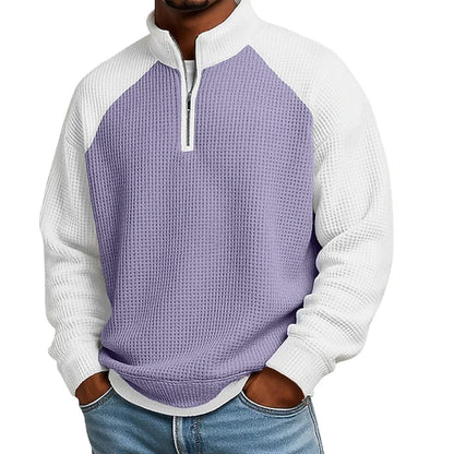 Men's Quarter-Zip Textured Pullover