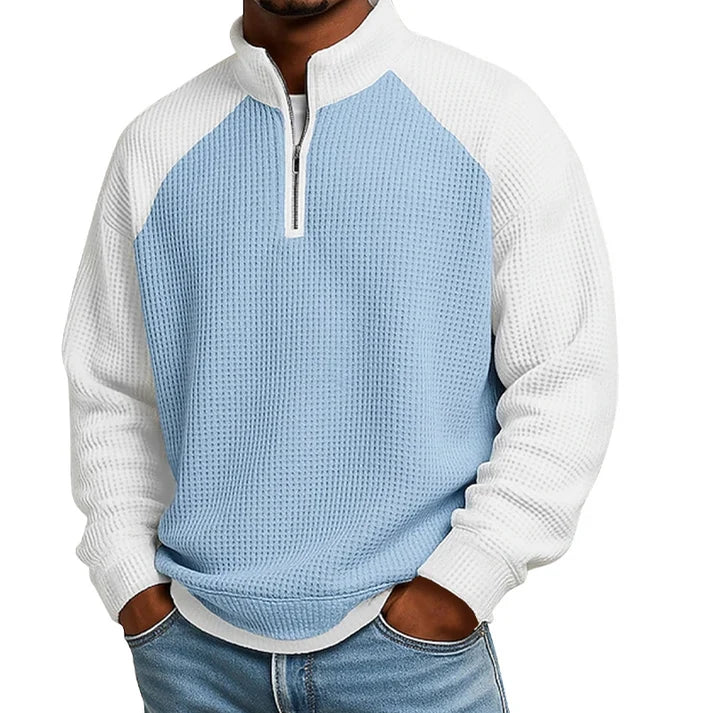 Men's Quarter-Zip Textured Pullover