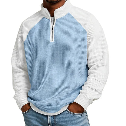 Men's Quarter-Zip Textured Pullover