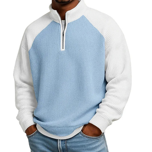 Men's Quarter-Zip Textured Pullover