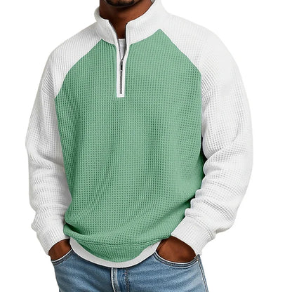 Men's Quarter-Zip Textured Pullover