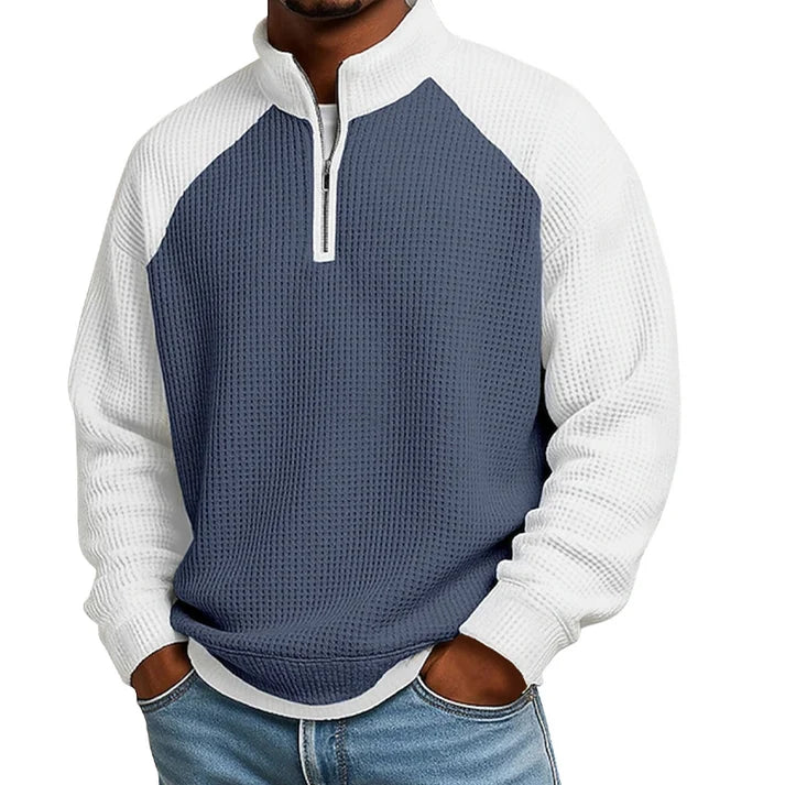 Men's Quarter-Zip Textured Pullover