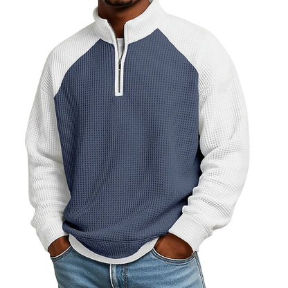 Men's Quarter-Zip Textured Pullover