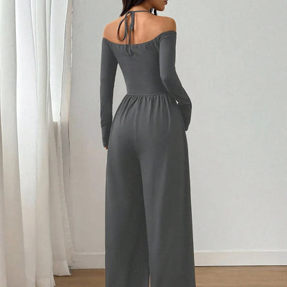 Women's V-Neck Wide-Leg Jumpsuit