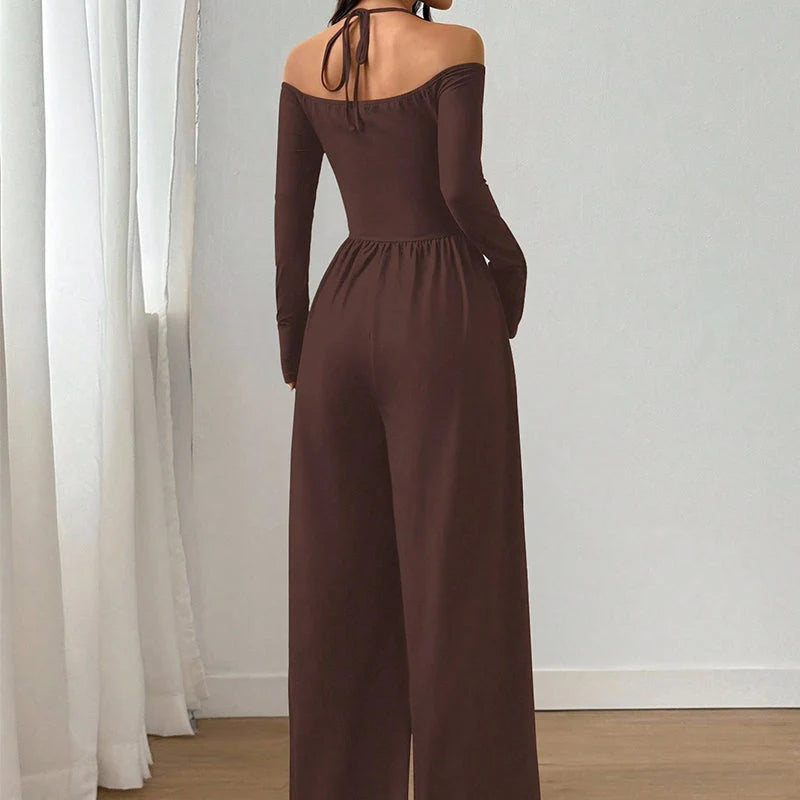 Women's V-Neck Wide-Leg Jumpsuit