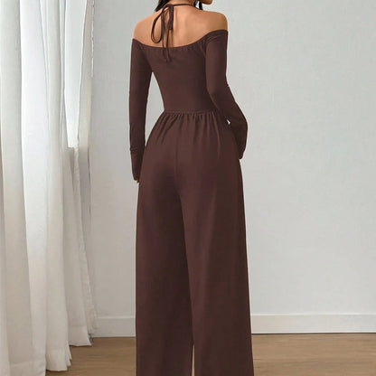 Women's V-Neck Wide-Leg Jumpsuit