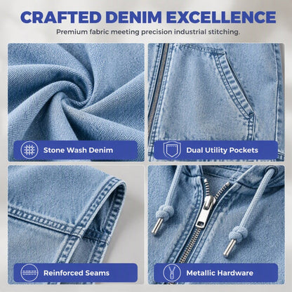 Women's Hooded Denim Vest