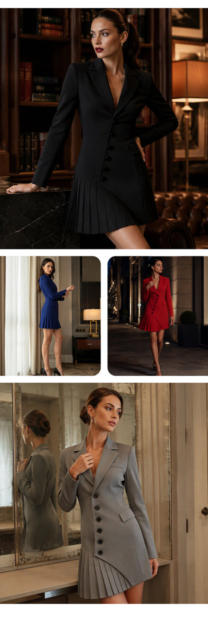 Women's Pleated Blazer Dress