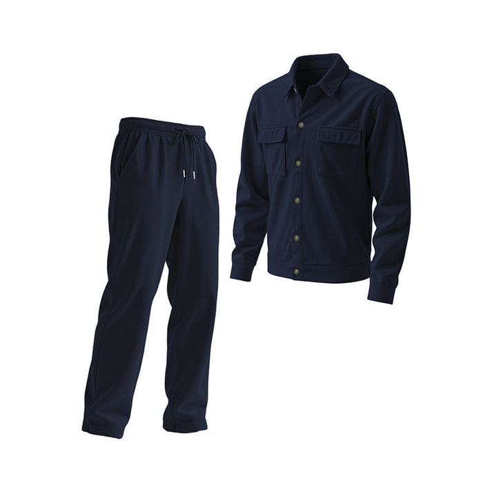 Men's Textured Jacket and Pants Set