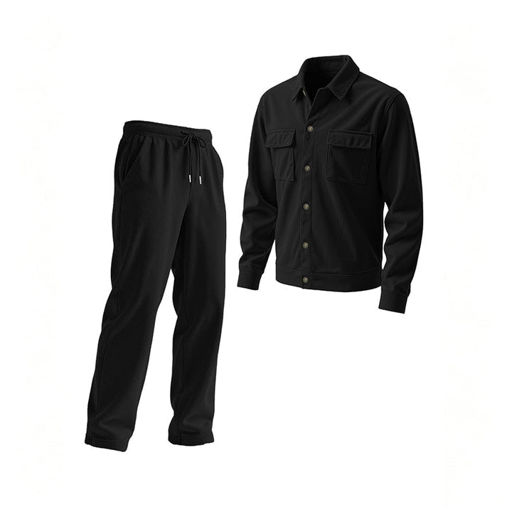 Men's Textured Jacket and Pants Set