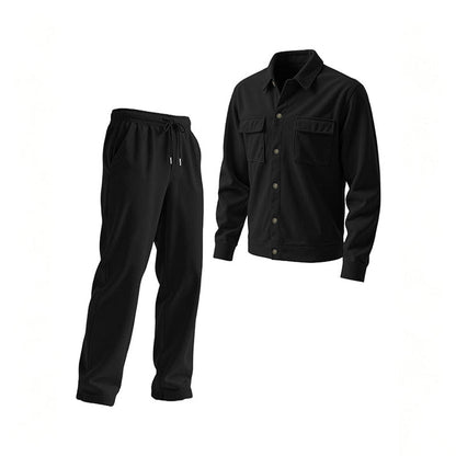 Men's Textured Jacket and Pants Set