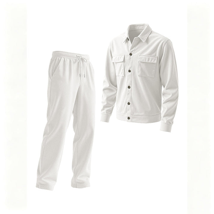 Men's Textured Jacket and Pants Set