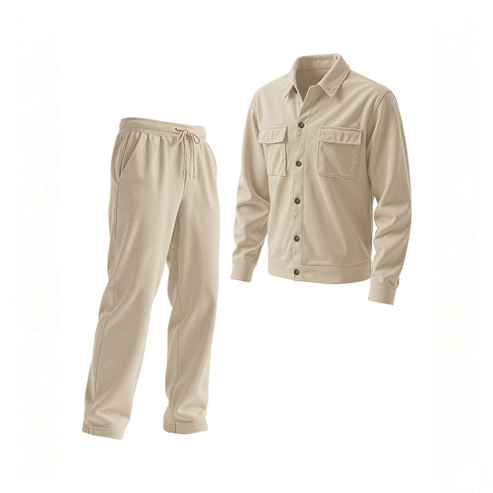 Men's Textured Jacket and Pants Set