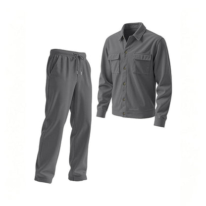 Men's Textured Jacket and Pants Set