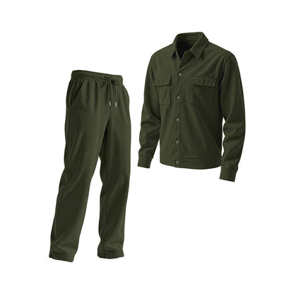 Men's Textured Jacket and Pants Set