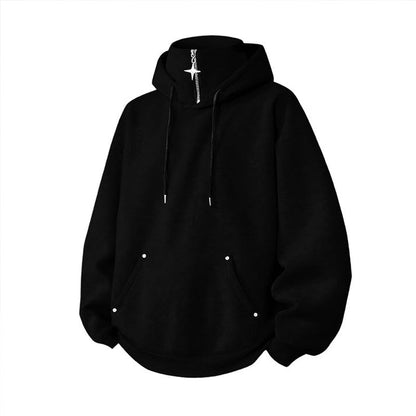 Men's High-Collar Pullover Hoodie