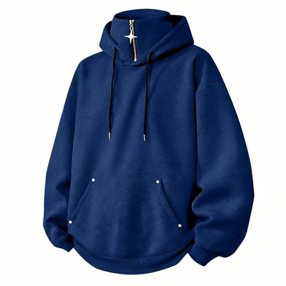 Men's High-Collar Pullover Hoodie