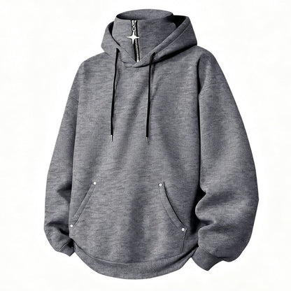 Men's High-Collar Pullover Hoodie