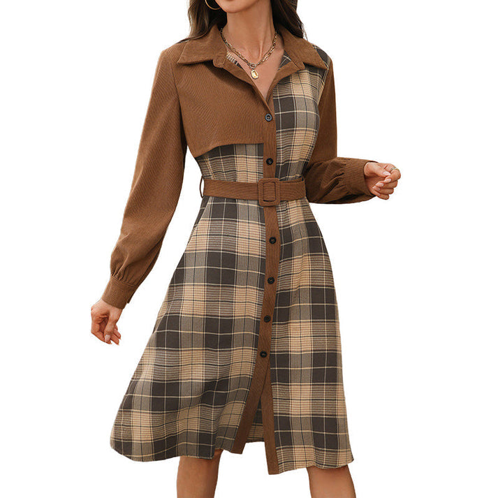 Women's Plaid Button-Front Dress
