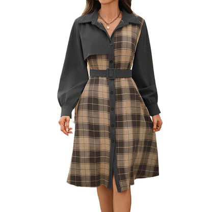 Women's Plaid Button-Front Dress