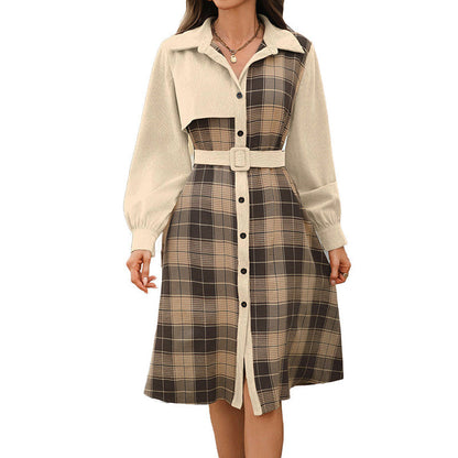Women's Plaid Button-Front Dress