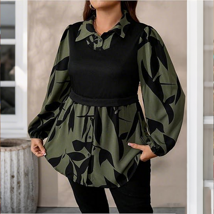 Women's Layered Button-Front Shirt