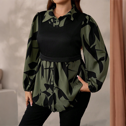 Women's Layered Button-Front Shirt