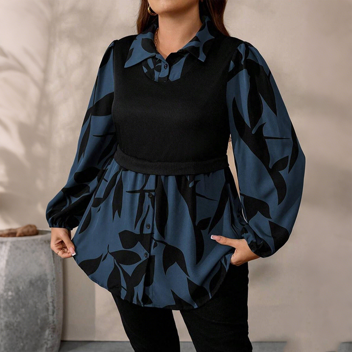 Women's Layered Button-Front Shirt