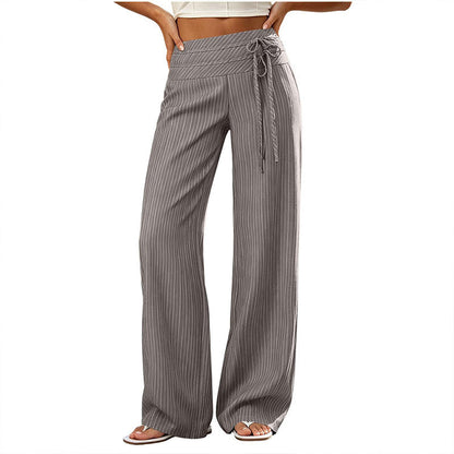 Women's Striped Wide-Leg Pants
